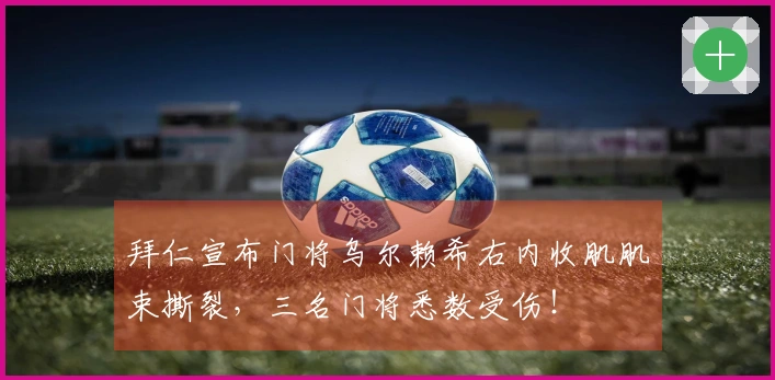 拜仁宣布门将乌尔赖希右内收肌肌束撕裂，三名门将悉数受伤！